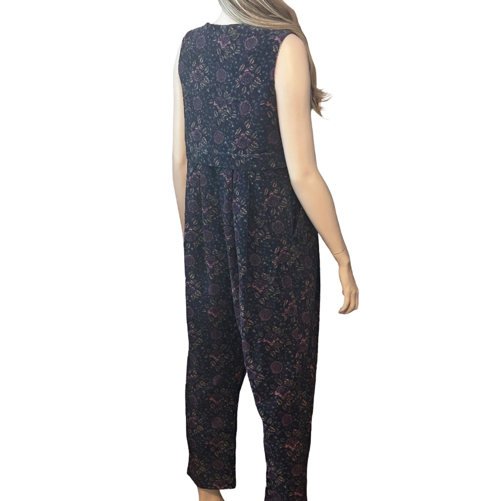 Vintage 80s Laura Ashley Prairie Jumpsuit Romper Playsuit Floral Jumper Corduroy - Picture 10 of 16